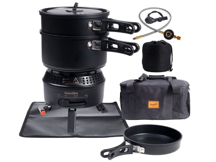 Skandika Rask Hybrid Gas/Strom Campingkocher - Black