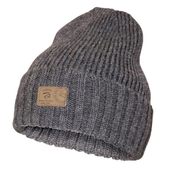 Ivanhoe Ipsum Rippenstrickmütze aus Wolle - Grey