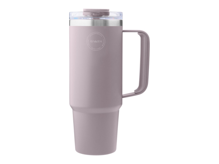AYA&IDA 885 ml Thermobecher mit Strohhalm - Lavendel