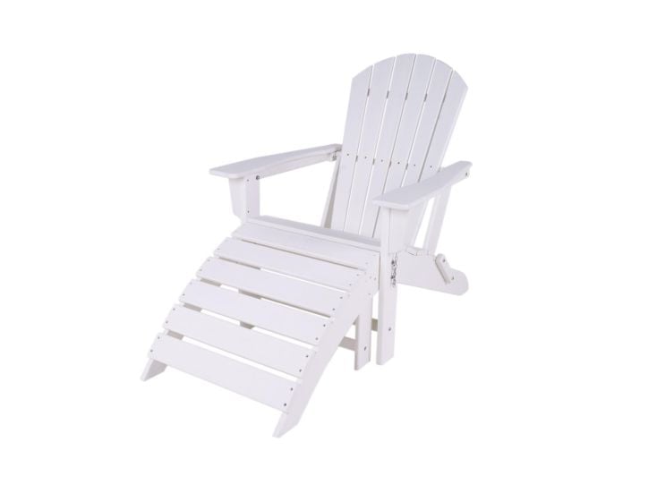 MaximaVida klappbarer Adirondack-Gartenstuhl mit Fußstütze
