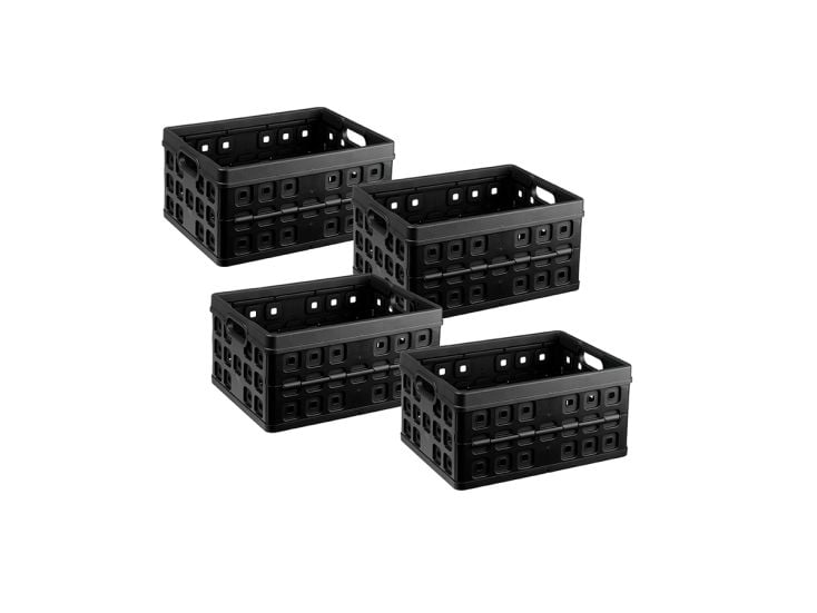 Sunware Square 32 Liter Black Klappbox - Set von 4