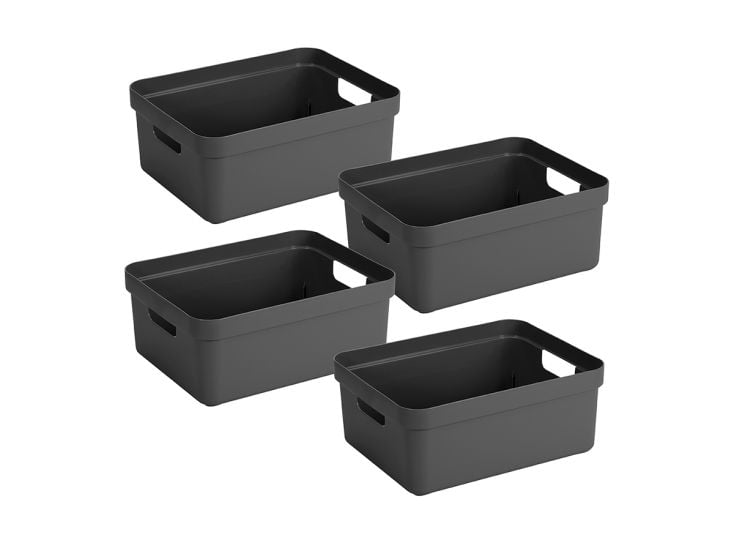 Sunware Sigma home 4er-Set 24L Aufbewahrungsbox - anthrazit