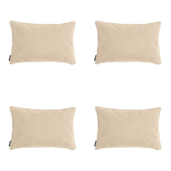 Madison Beige Canvas Eco+ Dekokissen - 4er-Set