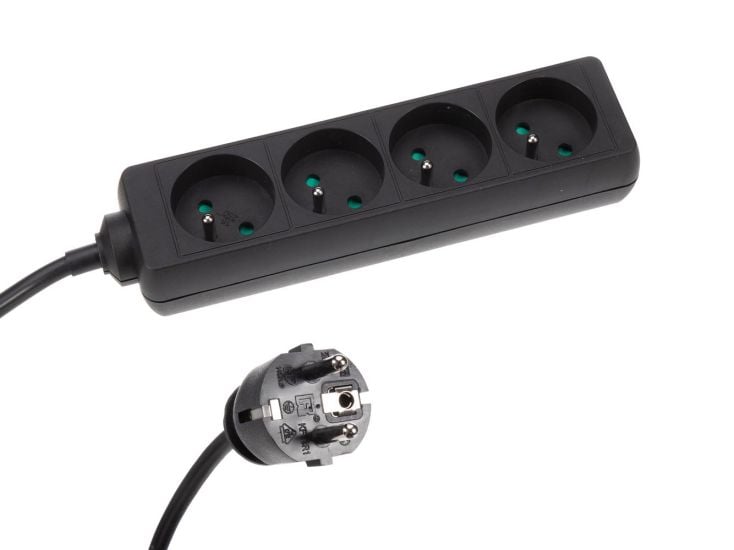 HQ-Power EB4STBHQ-5 4-fach Leiste mit Schrumpfschlauch - 5 Meter