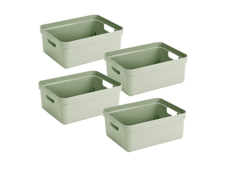 Sunware Sigma home 4er-Set 24L Aufbewahrungsbox - grün