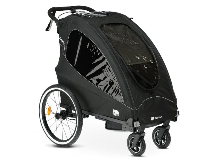 Deryan Luxus 3-in-1 Fahrradanhänger - Black