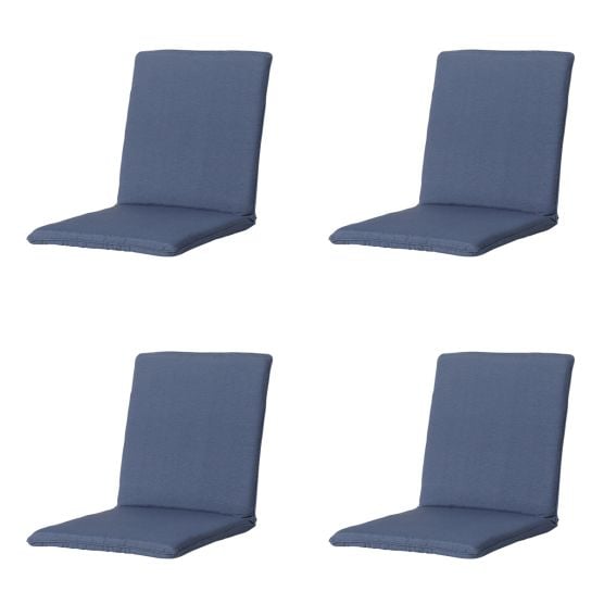 Stapelbare Stuhlkissen Madison Panama, Saphirblau, 4er-Set