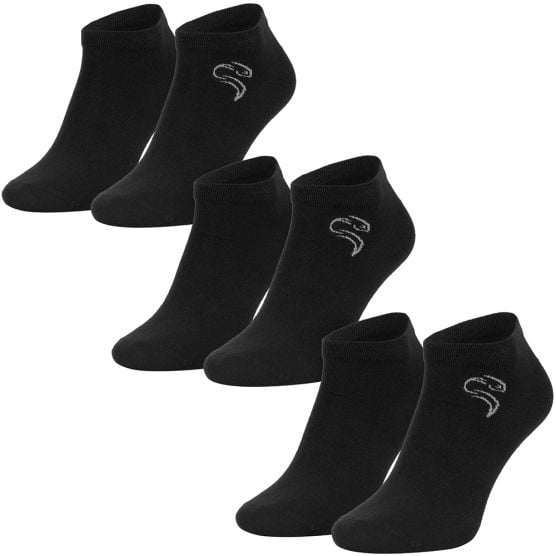 Black Snake 3-Pack Black Smooth Style Sneakersocken