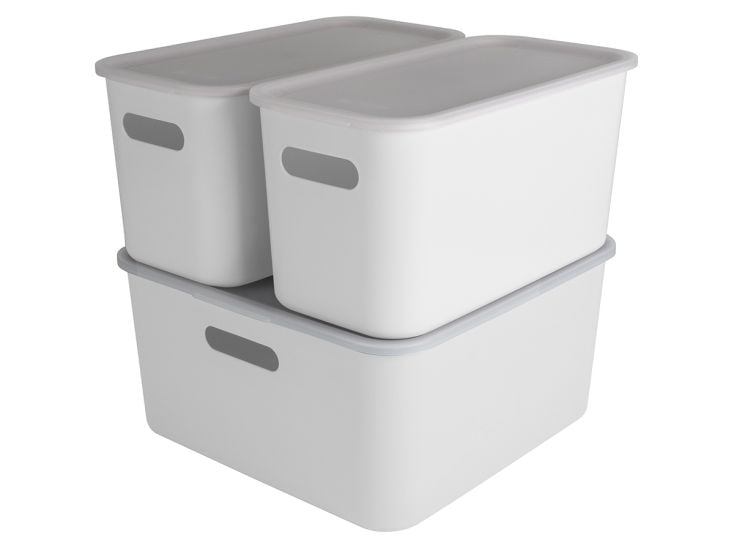 Sunware Sigma home 3er-Set cube boxen mit Deckel - weiß