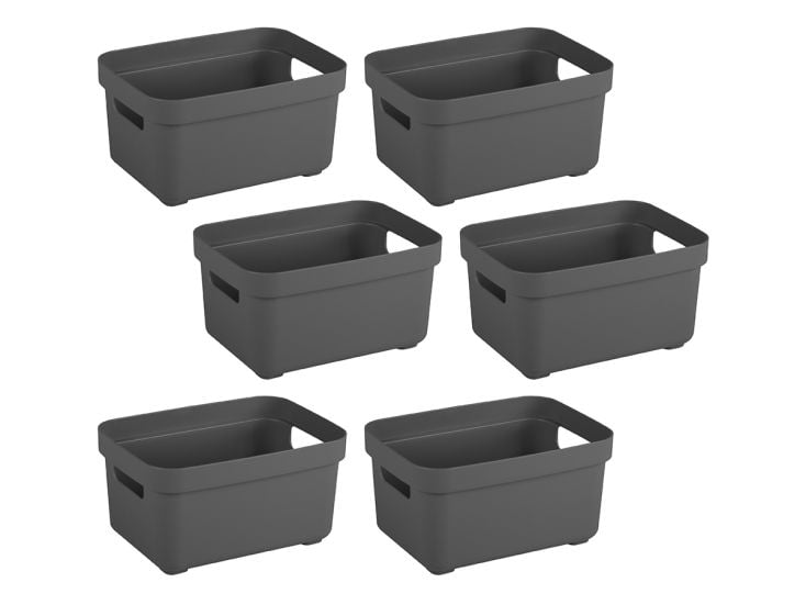 Sunware Sigma Home 2,5 liter Set von 6 Lagerbox - Anthracite