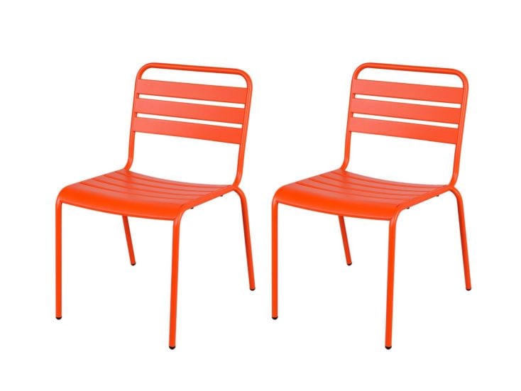 MaximaVida Max Set von 2 Metall Gartenstuhle - Orange