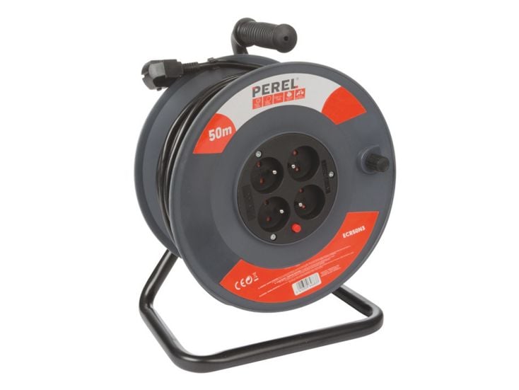 Perel ECR50N3 4-wege Kabeltrommel - 50 Meter