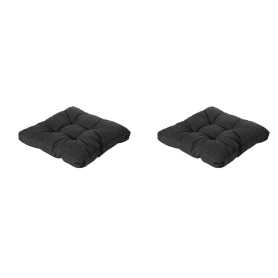Madison Rib schwarzes Sitzkissen - 2er-Set