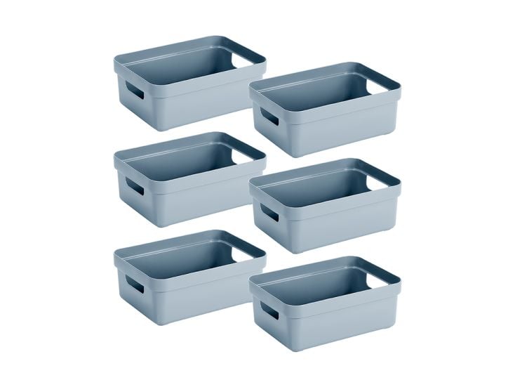 Sunware Sigma home 9L Set von 6 Aufbewahrungsboxen - Blue