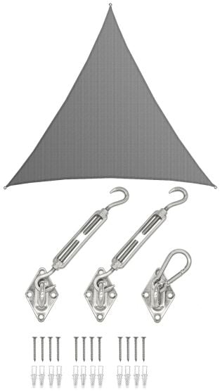 AMANKA 7 x 7 x 7 atmungsaktives UV Sonnensegel - Grey