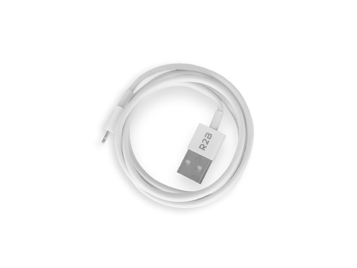 R2B 2 Meter weißes USB-A zu Lightning Kabel