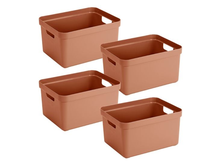 Sunware Sigma home 4er-Set 32 Liter Aufbewahrungsboxen - Terra