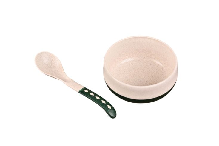 Croppie Set von 4 250 ml Suppenschüssel mit Löffel - Fern
