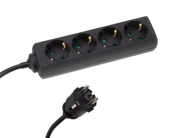 HQ-Power 4-fach Leiste mit Schrumpfschlauch - 5 Meter