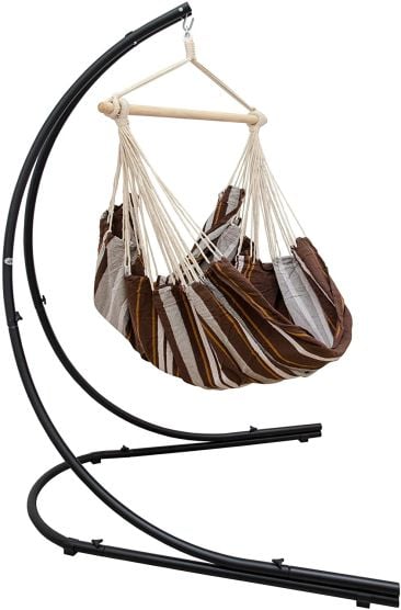 AMANKA XXL Hängesessel mit Gestell - Dark Brown