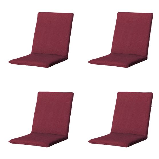 Madison Panama bordeaux Stapelbare Stuhlkissen - 4er-Set