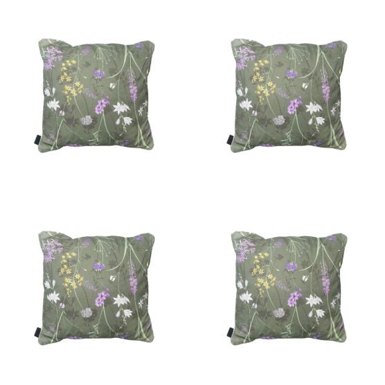 Madison Donna Dekokissen aus grünem Canvas Eco+ – 4er-Set
