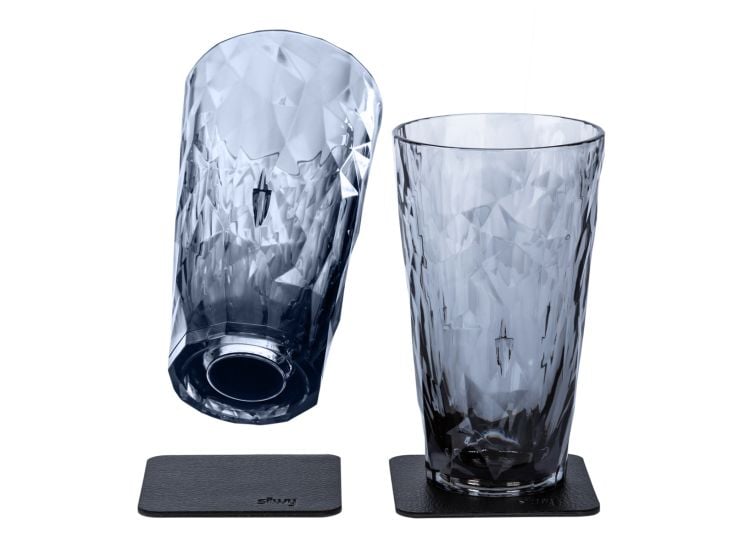 Silwy 2er Set grey Hightech Longdrink Magnet-Kunststoffgläser