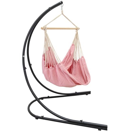 AMANKA XXL Hängesessel mit Gestell - Light Pink
