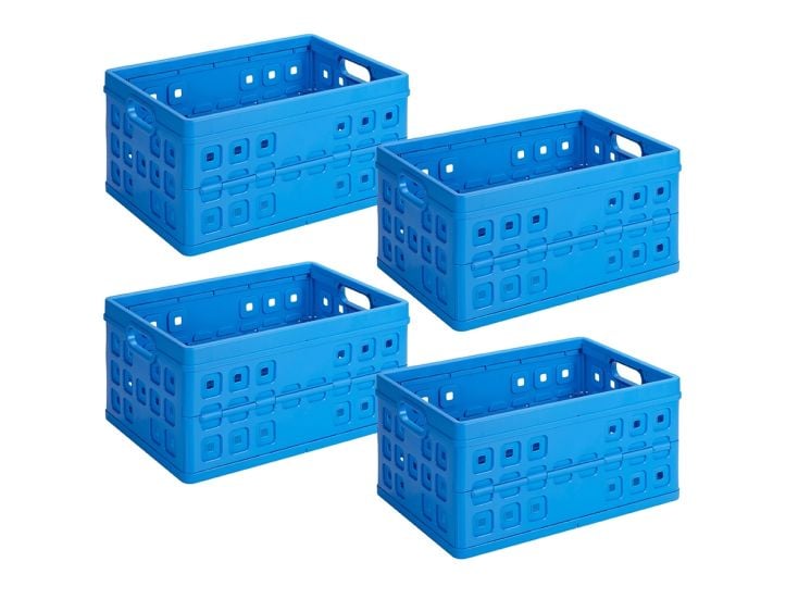 Sunware Square 46 Liter Set von 4 Klappboxen - Blue