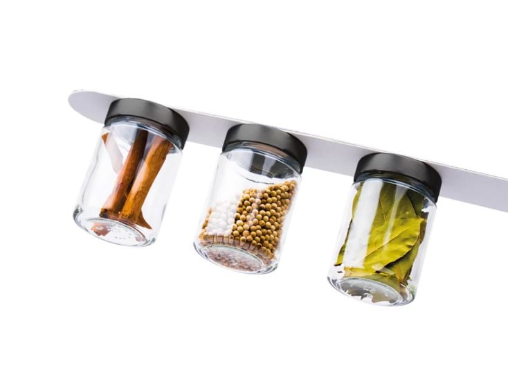 Silwy 3 Magnet-Feinkostgläser mit weißem Leiste - 192 ml