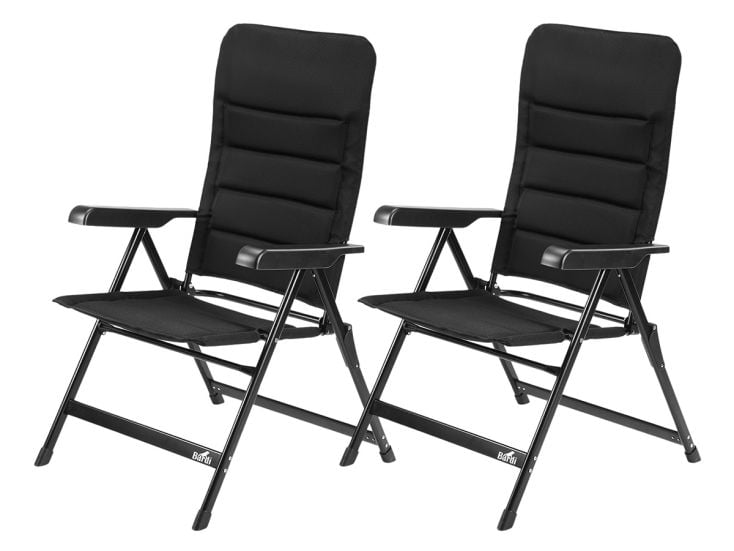 Bardi 7-Positionen Black Luxus-Klappstuhl - Set von 2