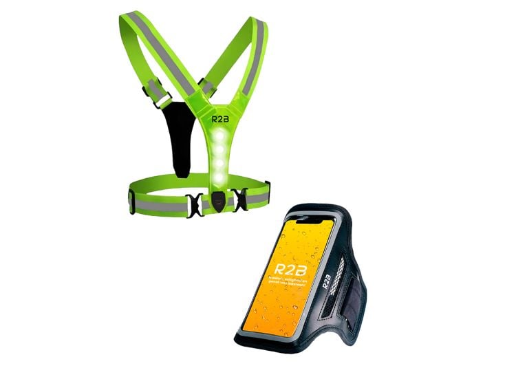 R2B Handyhalterung Joggen + Laufweste mit Beleuchtung