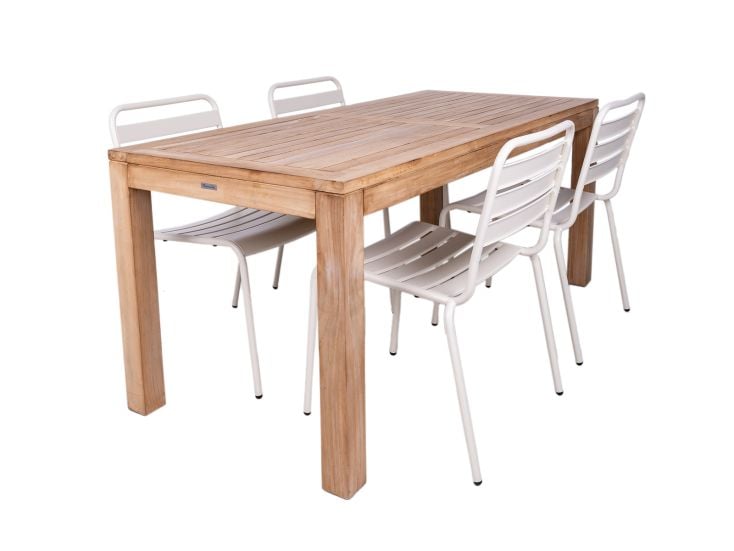 MaximaVida Java 180 cm Elfenbeinweiß Garten Set