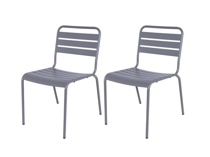 MaximaVida Max Set von 2 Metall Gartenstuhle - Grey