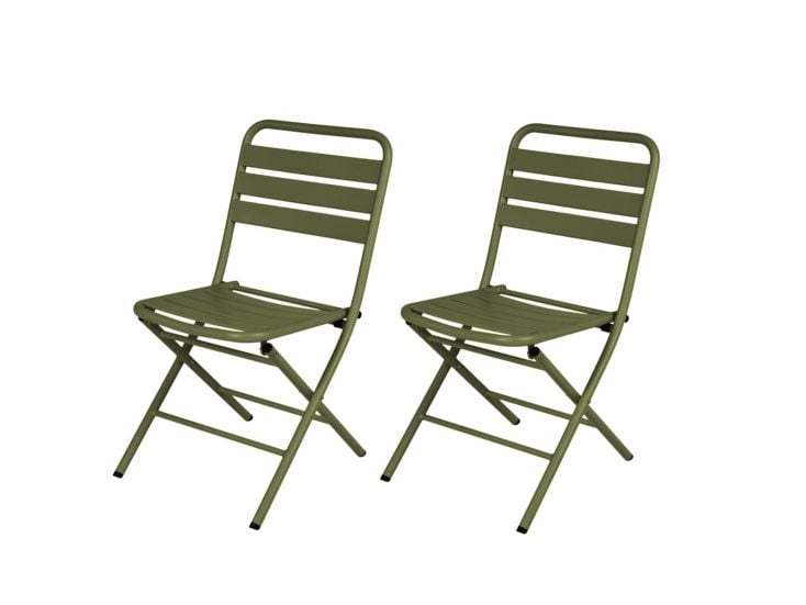 MaximaVida Max Set von 2 Klappbarer Gartenstuhl - Olivgrün