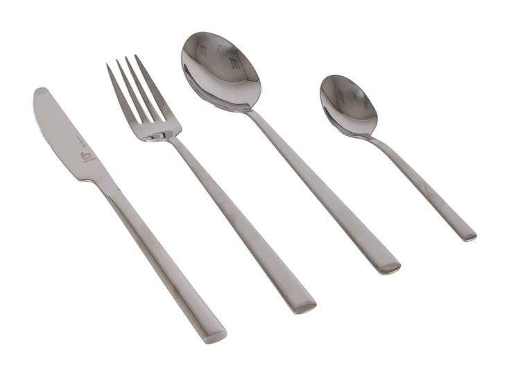 Bo-Camp silbernes 4-Personen Besteckset