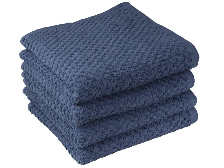 DoubleDry Popcorn 70 x 140 cm 4er-Set Handtüchern - Blau