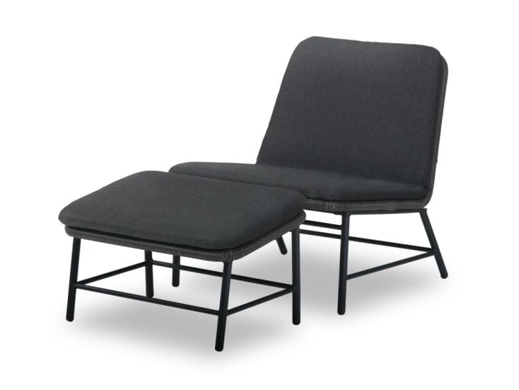 Chill-Dept. Sunbury Relaxsessel mit Fußhocker - Black Pearl