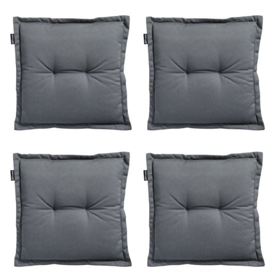 Madison - Sitzkissen Rib grau - Ca. 50x50 cm - 4er-Set