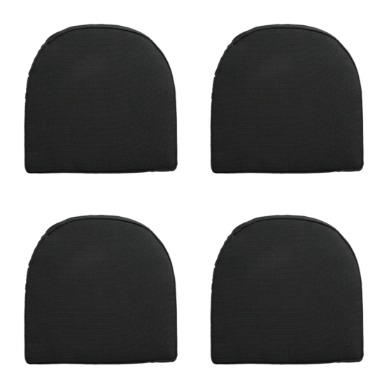 Madison Rib schwarz Sitzkissen York - 4er Set