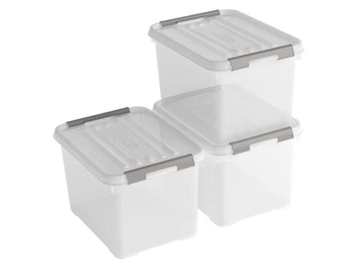 Curver Handy+ 20 Liter Aufbewahrungsbox mit Deckel - 3 Stück
