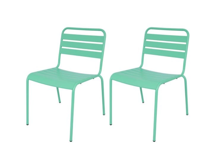 MaximaVida Max Set von 2 Metall Gartenstuhle - Blue