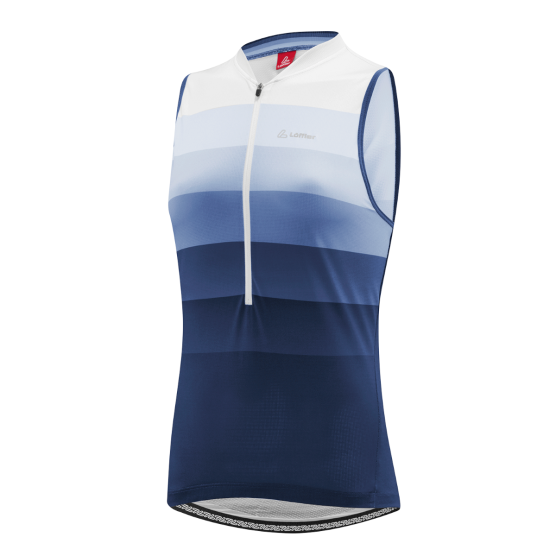 Regenbogen ärmelloses blaues Damen-Radsportshirt