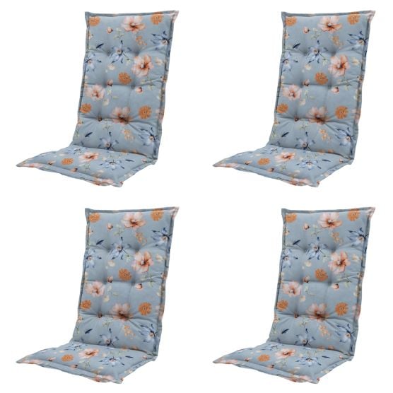 Madison Florina blaue Gartenstuhlkissen - 4er-Set
