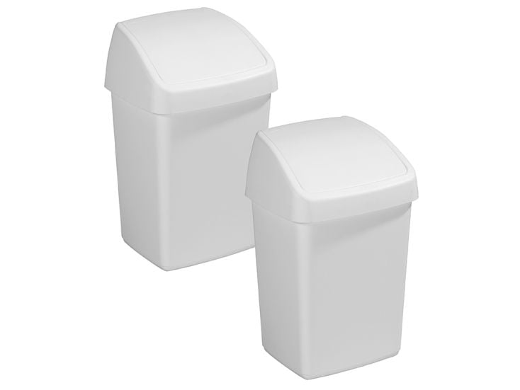 Delta 2er-Set weißen Schwingdeckeleimer - 10 Liter