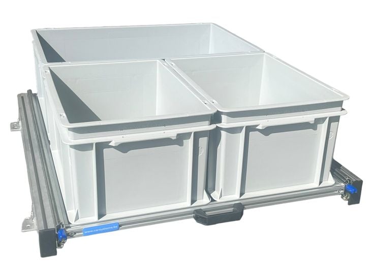 Aluminium Schiebeframe 80x60 cm mit 3 offenen Boxen