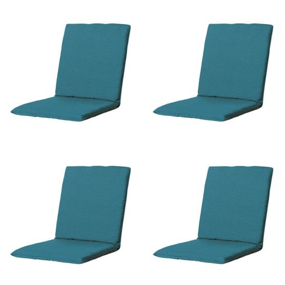 Stapelbare Stuhlkissen Madison Panama, seeblau, 4er-Set