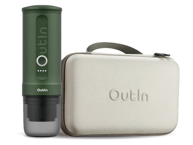 Outin Nano Espressomaschine mit Schutzhülle - Dunkelgrün