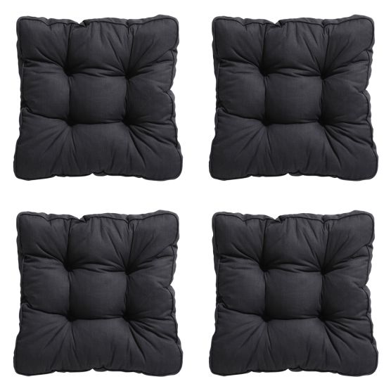 Madison Basic schwarzes Sitzkissen - 4er Set