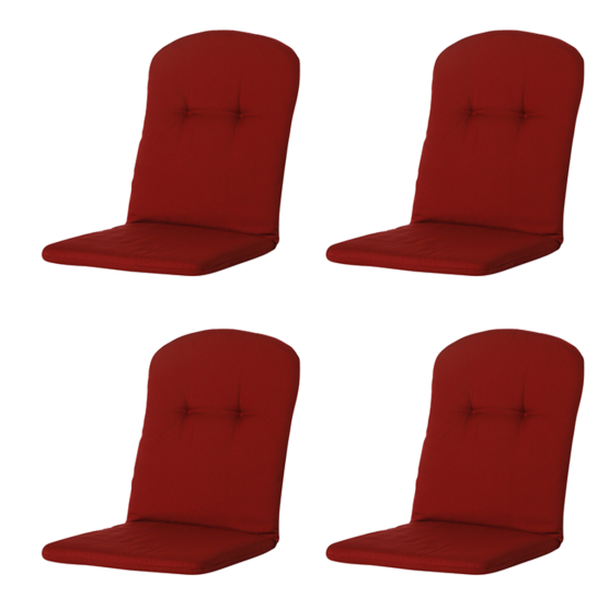 Madison Rib rotes Schalensitzkissen - 4er-Set